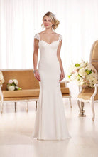 Load image into Gallery viewer, Essence of Australia &#39;Lace Cap Sleeve&#39; size 8 new wedding dress front view on model
