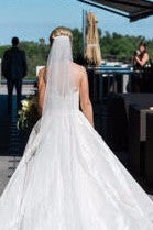 Load image into Gallery viewer, Amsale &#39;Ryan&#39; size 2 used wedding dress back view on bride
