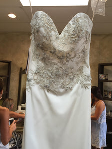 Casablanca '2202' size 2 new wedding dress front view on hanger