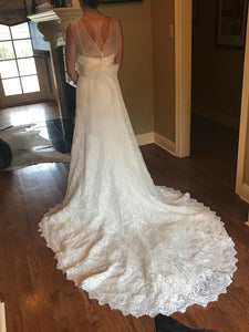 Alyne 'Jasmine' size 4 used wedding dress back view on bride