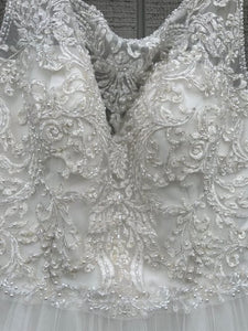 Ellis Bridal 'Sleeveless Beaded Lace A-Line Wedding Dress'