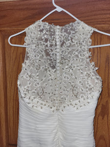  'A-Line/princess v-neck chiffon ' wedding dress size-02 PREOWNED