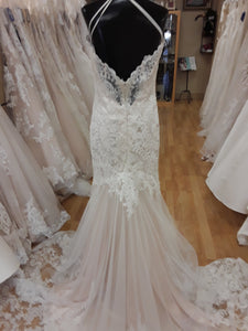 Eddy K 'Fiji' size 12 new wedding dress back view on mannequin