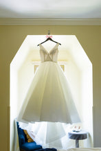 Load image into Gallery viewer, Alfred Angelo&#39; 972&#39; size 6 used wedding dress front view on hanger

