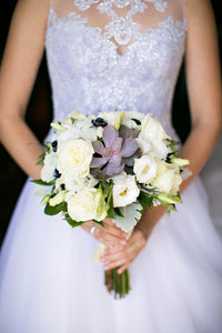 Veluz Reyes 'Amihan' size 4 sample wedding dress front view on model