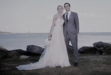Load image into Gallery viewer, Christos &#39;Ophelia&#39; size 4 used wedding dress front view on bride

