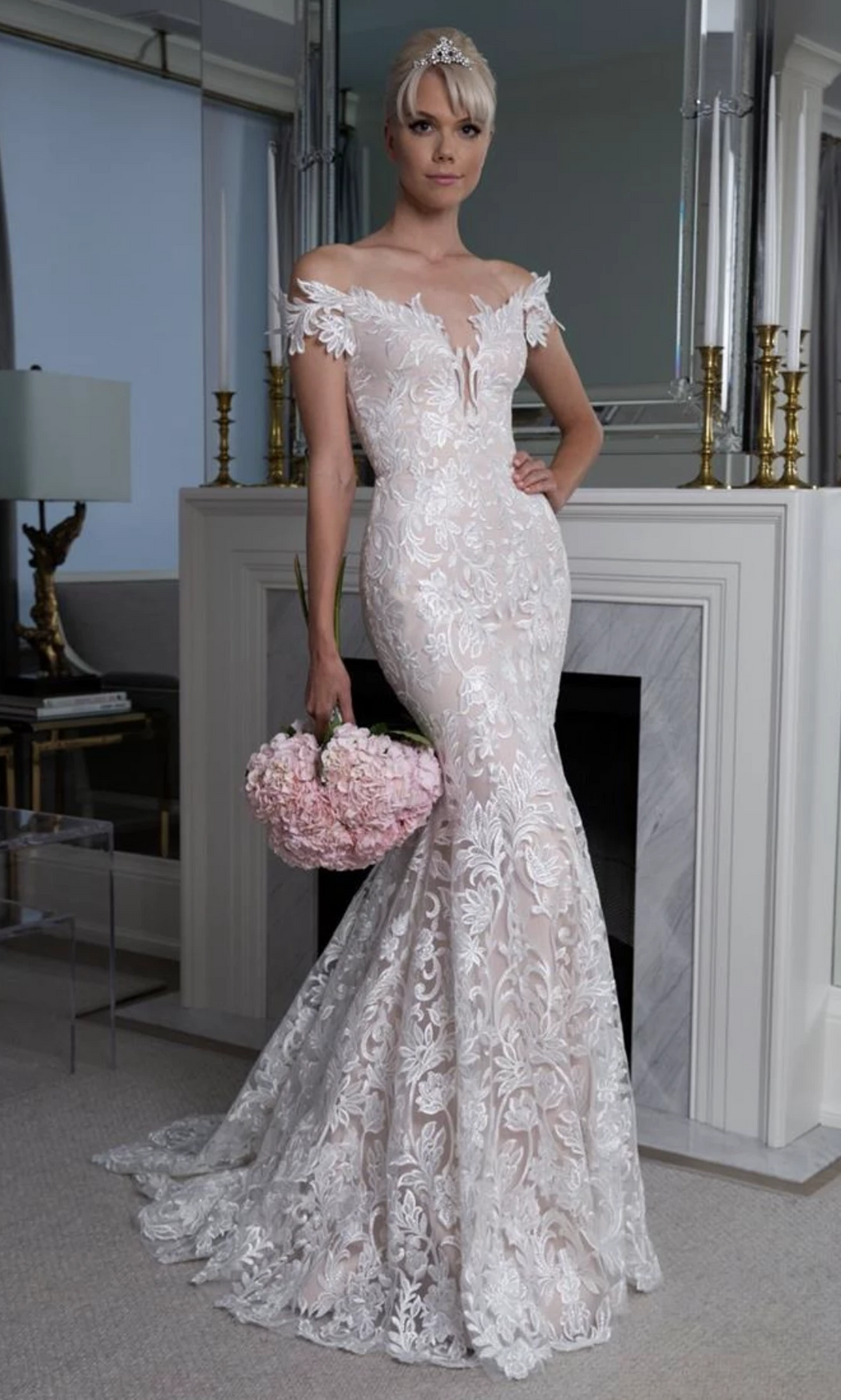 Romona Keveza 'Legends' size 8 new wedding dress front view on model