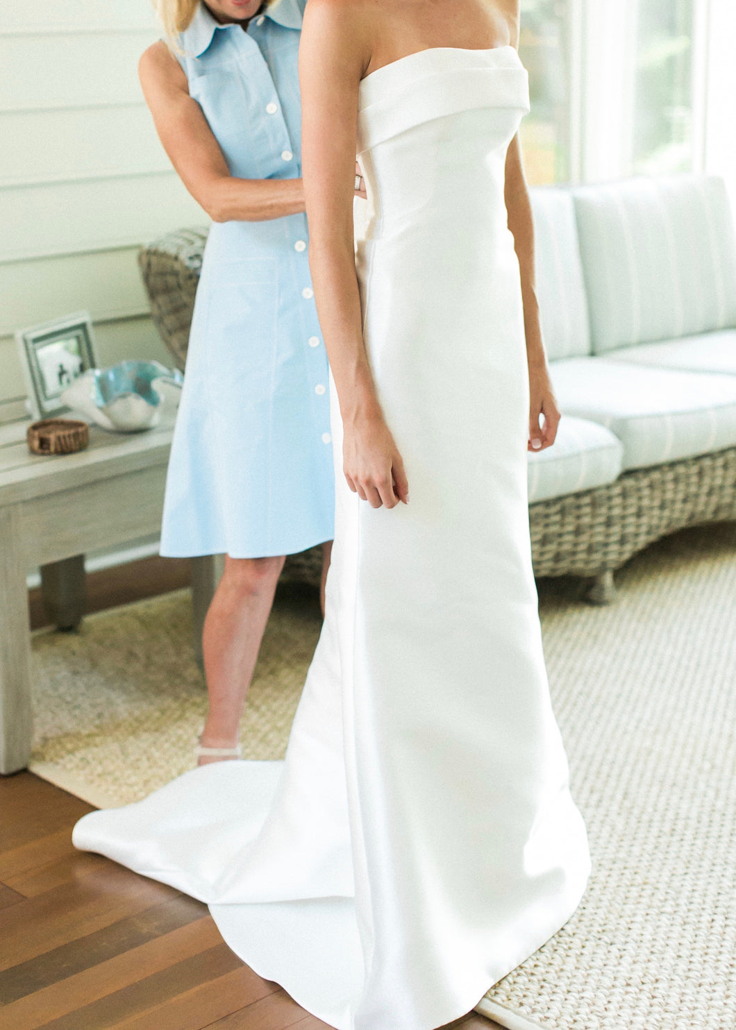Pronovias 'Tasiala' size 2 used wedding dress front view on bride