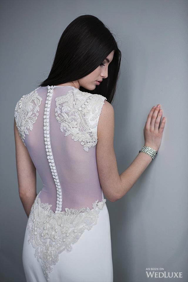 Vera Wang 'Adelia' size 2 used wedding dress back view on model