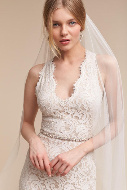 BHLDN 'Cheyenne' size 0 new wedding dress front view on bride
