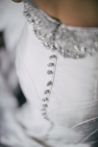 Victor Harper Couture '206' size 6 sample wedding dress back view on bride