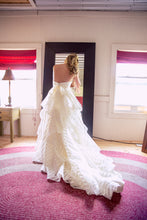 Load image into Gallery viewer, Hayley Paige &#39;Guindon&#39; size 2 used wedding dress back view on bride
