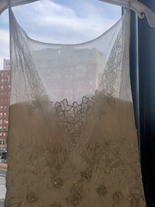 Badgley Mischka 'Lake' size 4 sample wedding dress front view close up