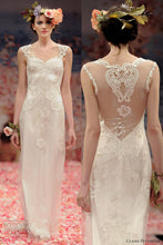 Load image into Gallery viewer, Claire Pettibone &#39;The Alma&#39; size 12 used wedding dress front/back views on model

