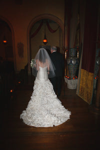 Martina Liana '296' size 0 used wedding dress back view on bride