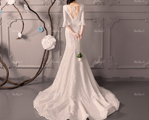 La La Hill 'Lace Mermaid Dress' wedding dress size-02 NEW