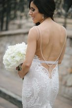 Load image into Gallery viewer, Berta &#39;Open Back&#39; size 2 used wedding dress back view on bride
