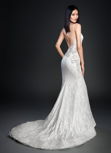 Lazaro '3715' size 6 new wedding dress back view on model