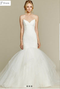 Hayley Paige 'Blush' size 12 sample wedding dress front view on model