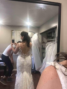 Pronovias 'Calas' size 6 used wedding dress back view on bride