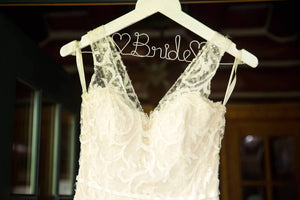 Ines Di Santo 'IDS919' size 12 used wedding dress front view close up