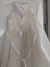 Load image into Gallery viewer, Galina &#39;Tulle Tank V-Neck&#39; size 10 new wedding dress back view on hanger

