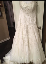 Load image into Gallery viewer,  James James Clifford &#39;Beaded&#39; size 10 used wedding dress front view on hanger
