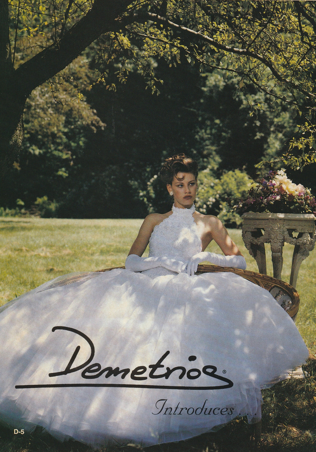 Demetrios '5823' size 6 used wedding dress front view on model
