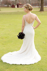Allure Bridals 'C271' size 8 used wedding dress back view on bride