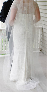 Reem Acra 'Over the Moon' size 16 used wedding dress back view on bride