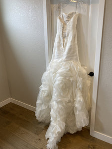 Maggie Sottero 'Primrose' size 4 used wedding dress back view on hanger