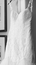 Load image into Gallery viewer, Essence of Australia &#39;Beaded Strapless&#39; size 10 used wedding dress front view close up
