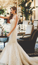 Load image into Gallery viewer, Selia Yang &#39;Lace&#39; size 0 used wedding dress side view on bride
