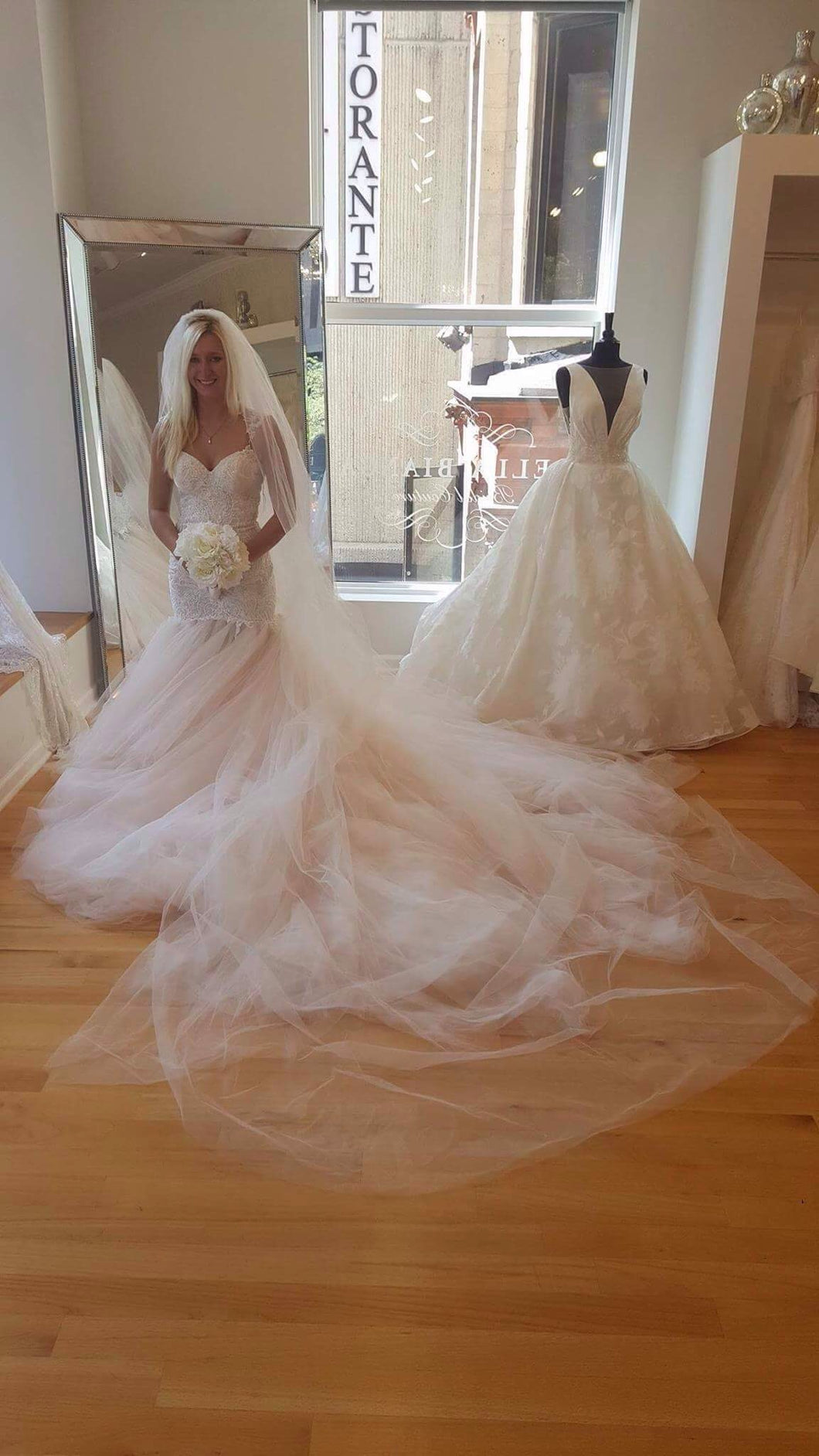 Galia Lahav 'Loretta' size 4 new wedding dress front view on bride