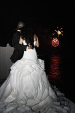 Load image into Gallery viewer, Maggie Sottero &#39;V7150&#39; size 8 used wedding dress back view on bride
