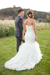 Pronovias 'Duende' size 4 used wedding dress back view on bride