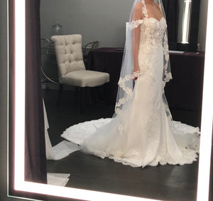 St. Patrick 'Zali' size 2 new wedding dress side view on bride
