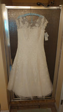 Load image into Gallery viewer, Oleg Cassini &#39;CMK513&#39; size 12 new wedding dress front view on hanger
