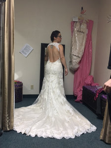 Sophia Tolli 'Robin' size 12 used wedding dress back view on bride