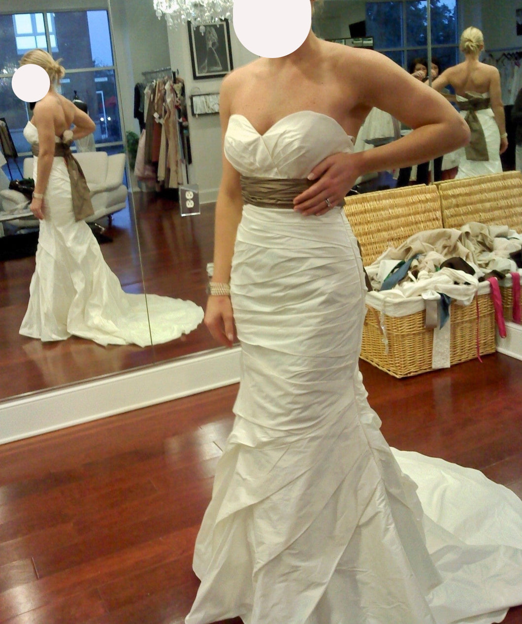 White Pure Coutre by Jodi Moylan 'P784SS' wedding dress size-04 PREOWNED