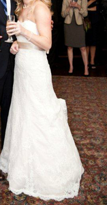 Watters 'Pasadena' size 2 used wedding dress side view on bride