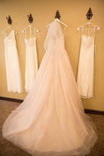 Load image into Gallery viewer, Allure &#39;2710&#39; size 8 used wedding dress back view on hanger
