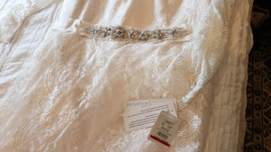 Galina Signature 'Lace Long Sleeve Sheath with Beading' wedding dress size-18 NEW