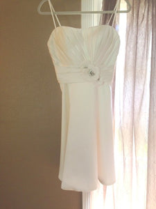 Marcella's Bridal 'Classic' size 6 used wedding dress front view on hanger