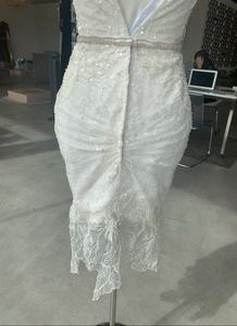 NettaBenShabu 'Custom' size 4 used wedding dress back view on mannequin