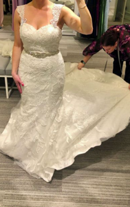 Galina 'Galina Beaded Lace Tulle Mermaid Wedding Dress' wedding dress size-08 NEW
