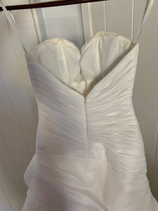 Demetrios '98249' size 6 used wedding dress back view on hanger