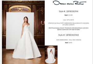 Oscar De La Renta 'Poppy' size 4 used wedding dress front view on bride