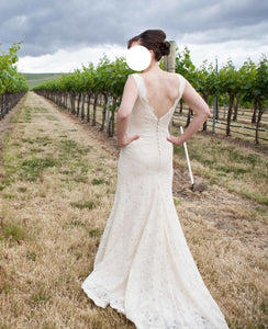 Cocoon Silk, Portland Oregon 'custom designed gown' wedding dress size-04 PREOWNED