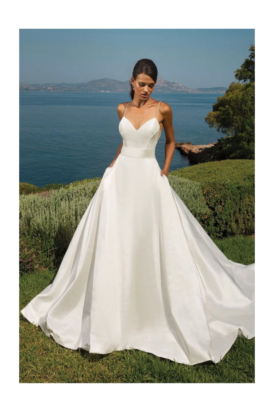 JUSTIN ALEXANDER 'Silk dupion a-line' wedding dress size-08 NEW